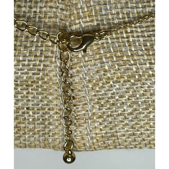 14K Gold Plated Small Letter 'A' Pendant Clasp Necklace - Picture 3 of 4